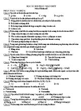 Bộ câu hỏi phần nhận biết môn Hóa học 8